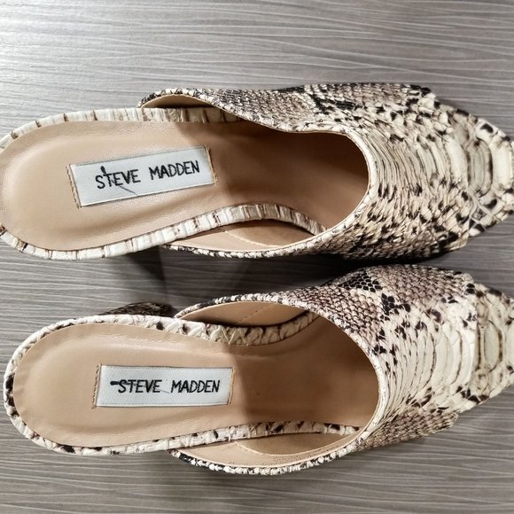 Steve Madden Esmeralda Slide Sandal, Natural Snake Print, Womens Size 8.5 / 39.5 - Picture 8 of 11